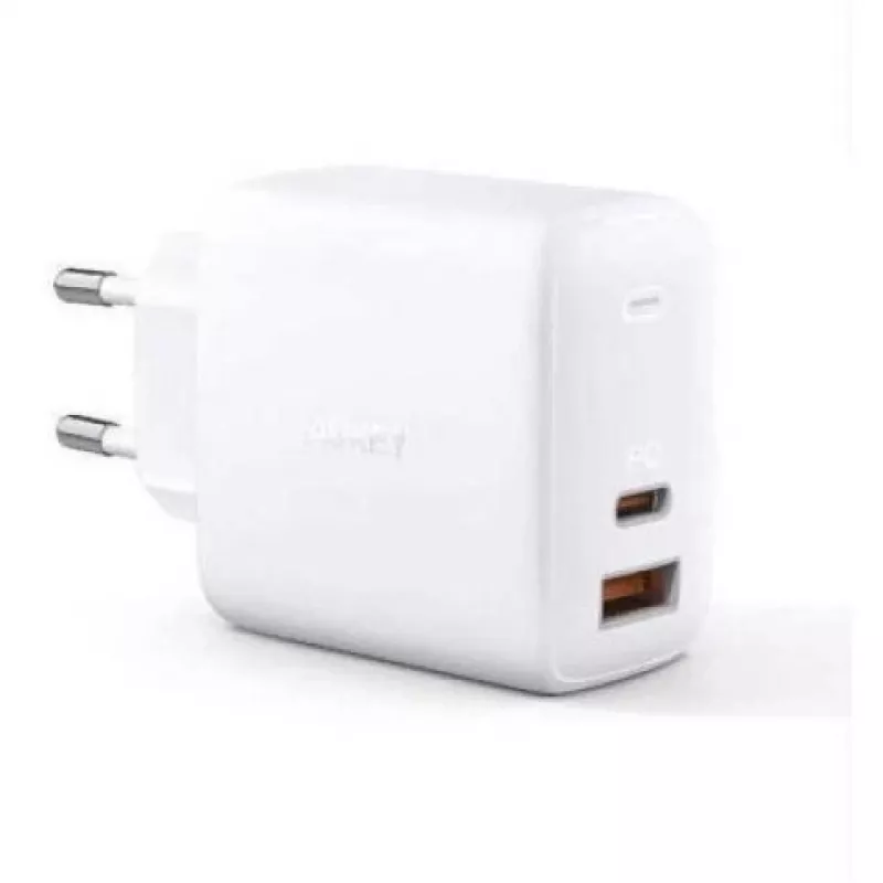 Seinalaadija Aukey PA-B3 valge GaN 65W USB-C / USB-A kiirlaadija
