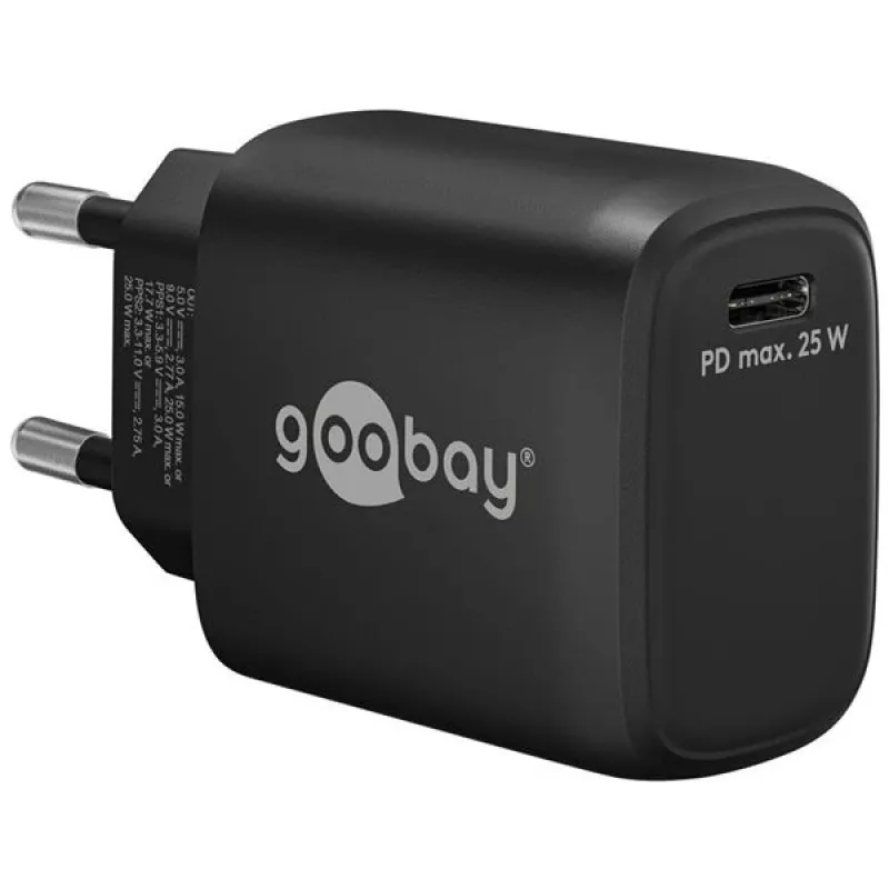 Goobay 65367 Charger Indoor AC for Laptop Smartphone Tablet Must