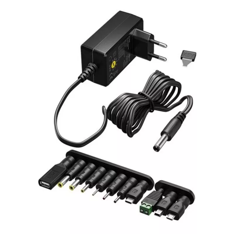 Goobay 64568 Laadija mobiilseadmetele, universaalne, must, AC sisetoitega (64568)