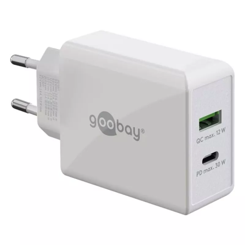 Goobay Dual USB-C™ PD (Power Delivery) kiirlaadija (30 W) (61674)