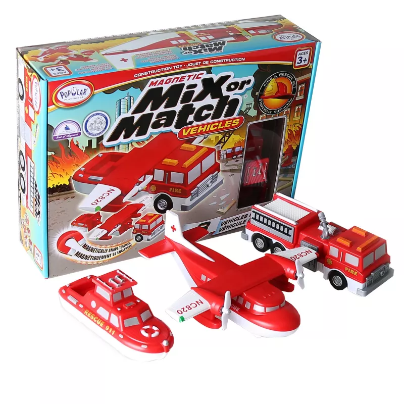 Sõidukikomplekt Popular Playthings Mix or Match Vehicles Fire and Rescue