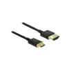 DeLOCK õhuke Premium - Video-/Audio-/Võrgukaabel - HDMI - 36 AWG - HDMI, 19-kontaktiline (M) - Mini-HDMI-le, 19-kontaktiline (M) - 2,0m - Kolmekordne isolatsioon - Must (84778)