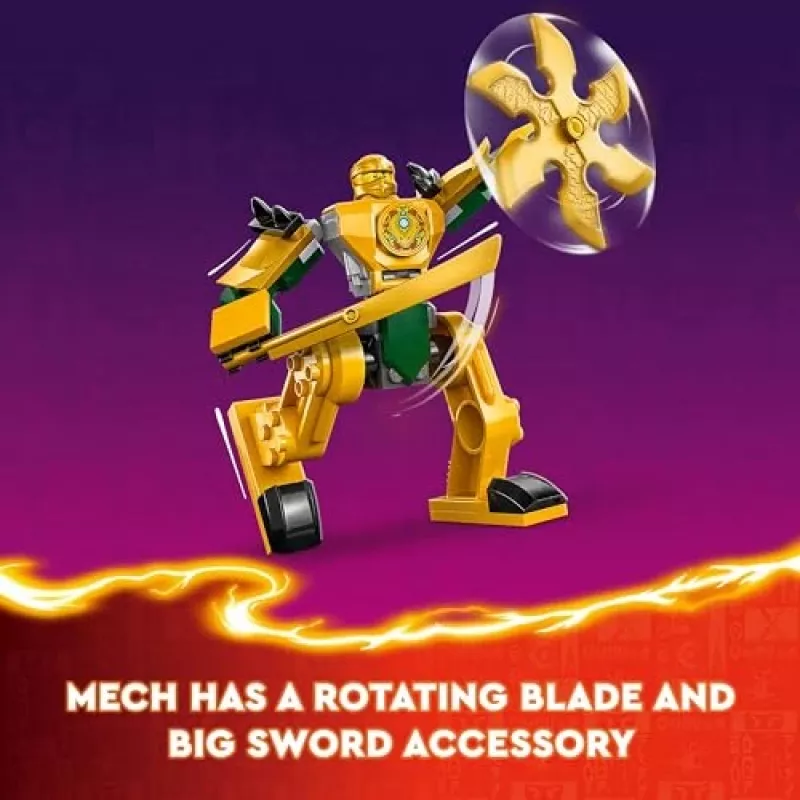 LEGO NINJAGO Arini lahingumehha märulifiguur ninjamänguasi 4+ aastastele poistele-tüdrukutele ja lastele, Dragons Rising komplekt koos Arini minifiguuri ja mini Kataga