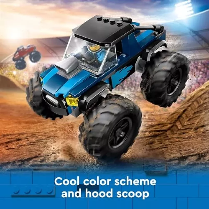 Ehitusmänguasi LEGO City 60402 Sinine Koletisveok suurte rehvidega, 148 osa, 1 minifiguur, vanusele 5+