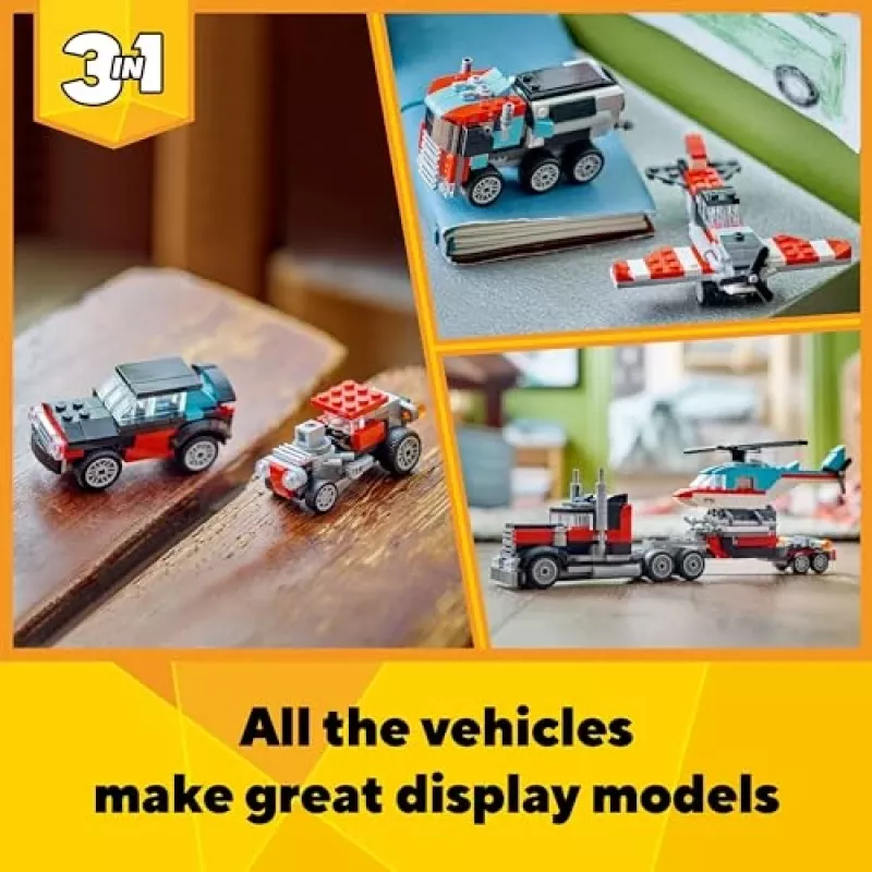 LEGO Creator 2-in-1 lameveoauto koos helikopteriga komplekt 31146, ümberehitatav mudel lastele