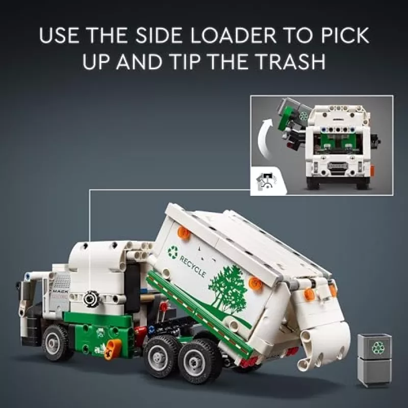 Ehitusmänguasi LEGO Technic Mack LR Electric Garbage Truck 42167 — 503 detaili, motoriseeritud, suurus 230×80×90 mm