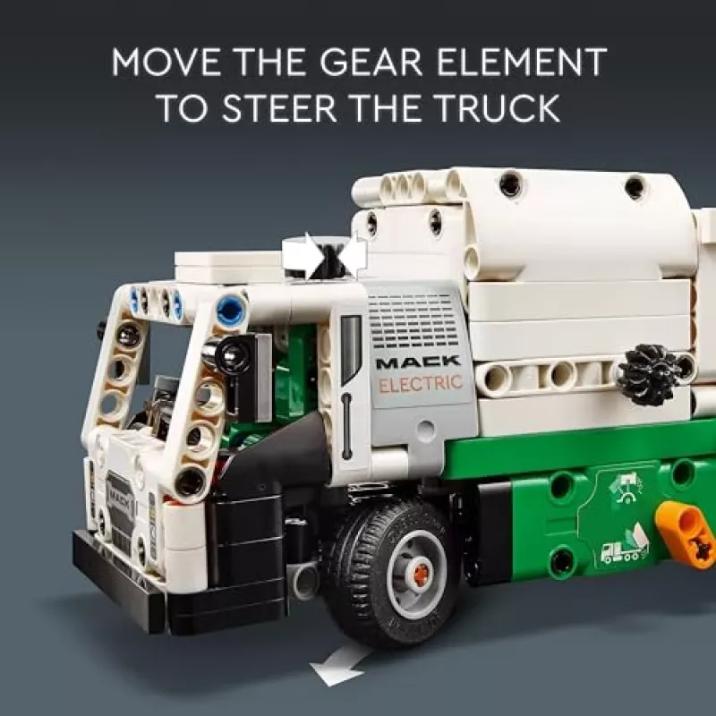 Ehitusmänguasi LEGO Technic Mack LR Electric Garbage Truck 42167 — 503 detaili, motoriseeritud, suurus 230×80×90 mm