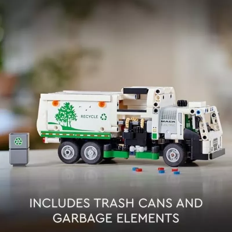 Ehitusmänguasi LEGO Technic Mack LR Electric Garbage Truck 42167 — 503 detaili, motoriseeritud, suurus 230×80×90 mm