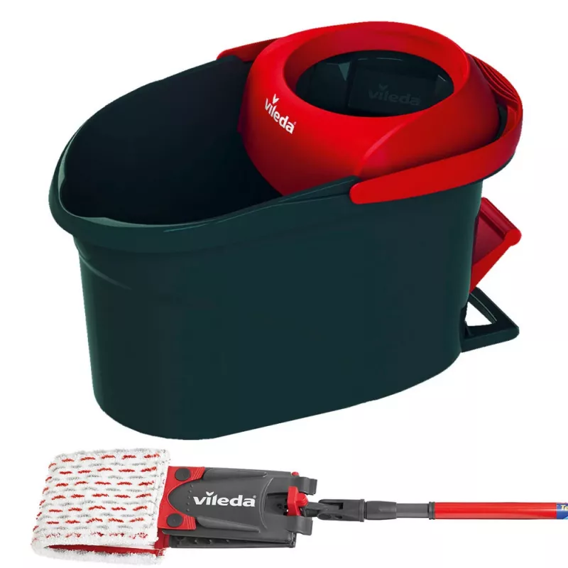 Mopping system bucket VILEDA 140827 – Must fiber, wet cleaning, telescopic handle 130 cm, 35 cm grip, for laminate/tiles/wood
