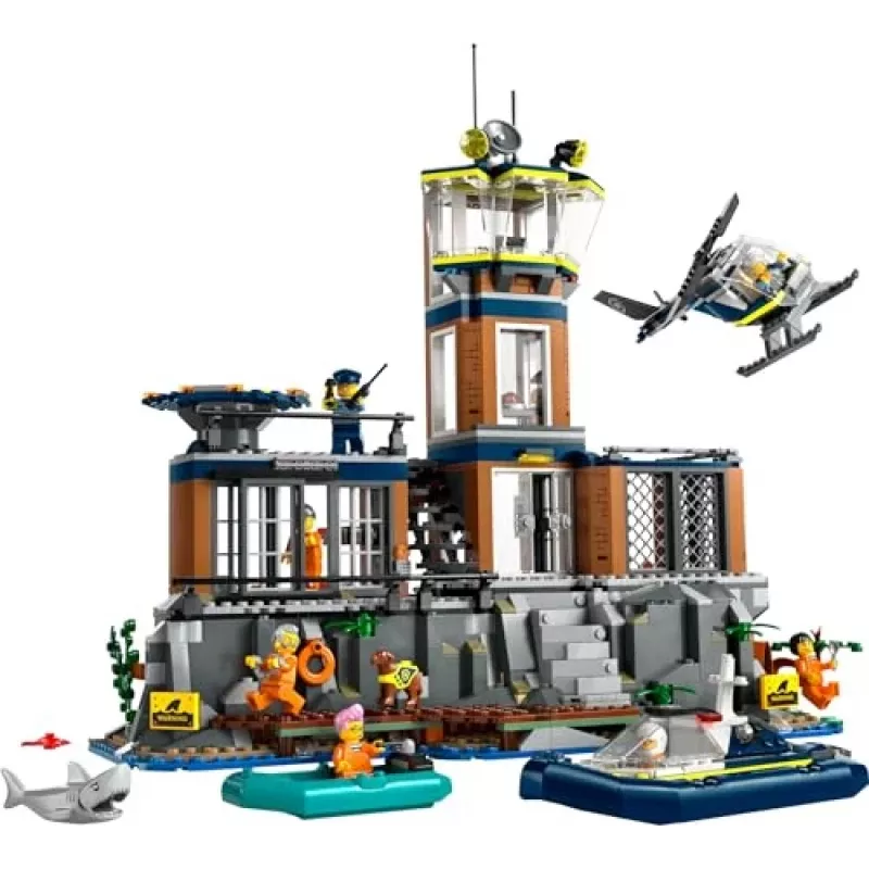 LEGO City ehitusmänguasi politseijaam koos vanglaga Vanglasaar 60419 — 980 detaili, 7 minifiguuri, 370×400×160 mm