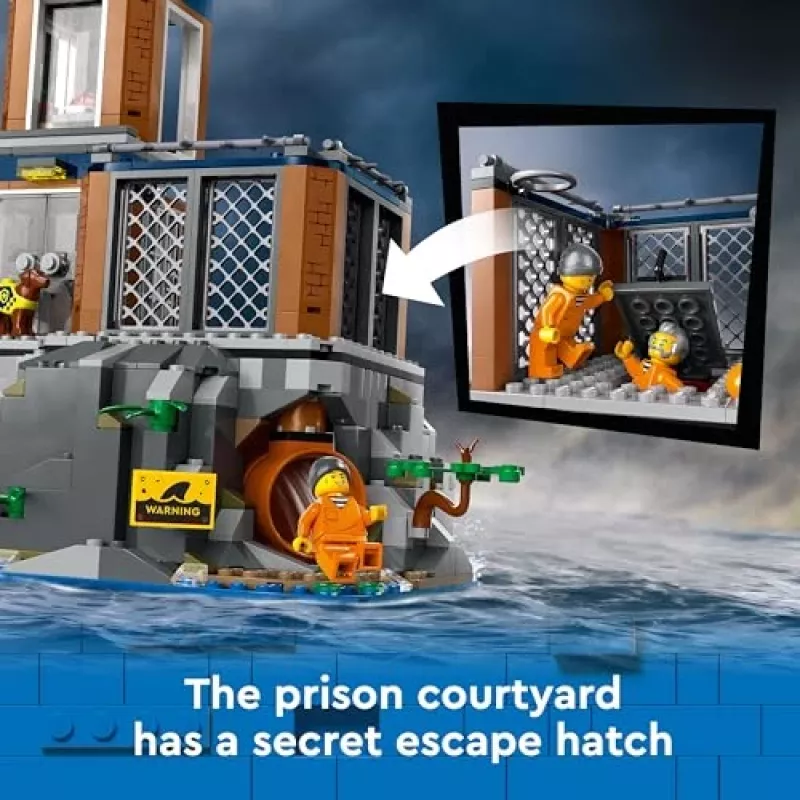 LEGO City ehitusmänguasi politseijaam koos vanglaga Vanglasaar 60419 — 980 detaili, 7 minifiguuri, 370×400×160 mm