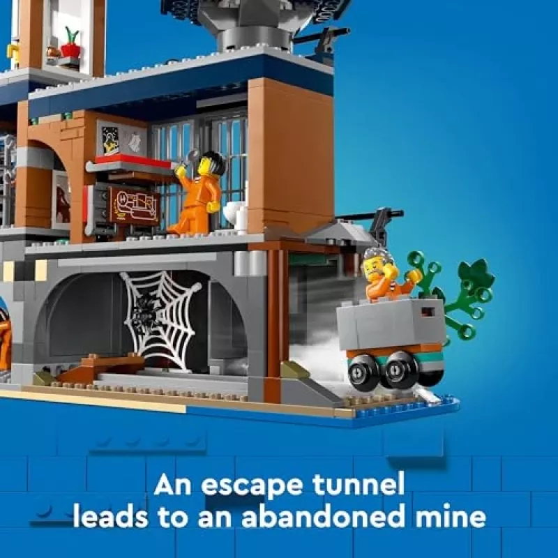 LEGO City ehitusmänguasi politseijaam koos vanglaga Vanglasaar 60419 — 980 detaili, 7 minifiguuri, 370×400×160 mm