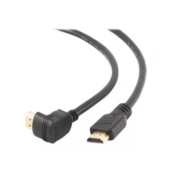 HDMI v2.0 90-kraadine isane sirge isane ühenduskaabel, 19-kontaktilised kullatud pistikud, 1,8 m, hulgipakend