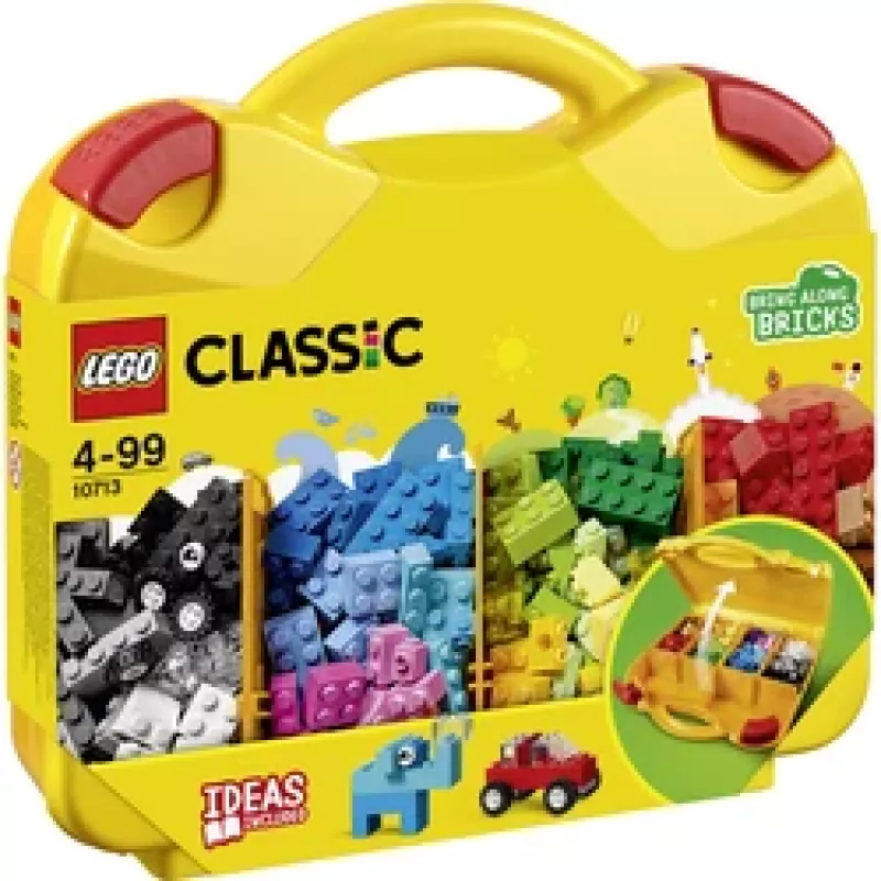 LEGO 10713 Classic Creative Suitcase mänguasjade hoiukohver lõbusate värviliste ehitusklotsidega, kingitus 4+ aastastele lastele, poistele ja tüdrukutele