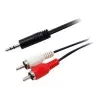 Equip 3.5mm Male to 2xRCA Male Stereo Audio kaabel, 2.5m, 3.5mm, Male, 2 x RCA, Male, 2.5 m, Must