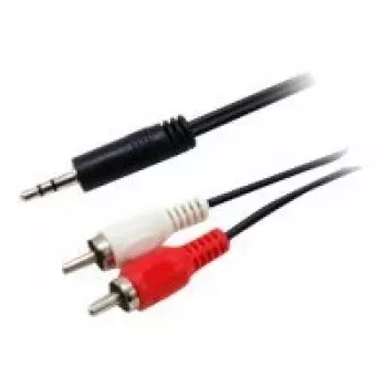 Equip 3.5mm Male to 2xRCA Male Stereo Audio kaabel, 2.5m, 3.5mm, Male, 2 x RCA, Male, 2.5 m, Must