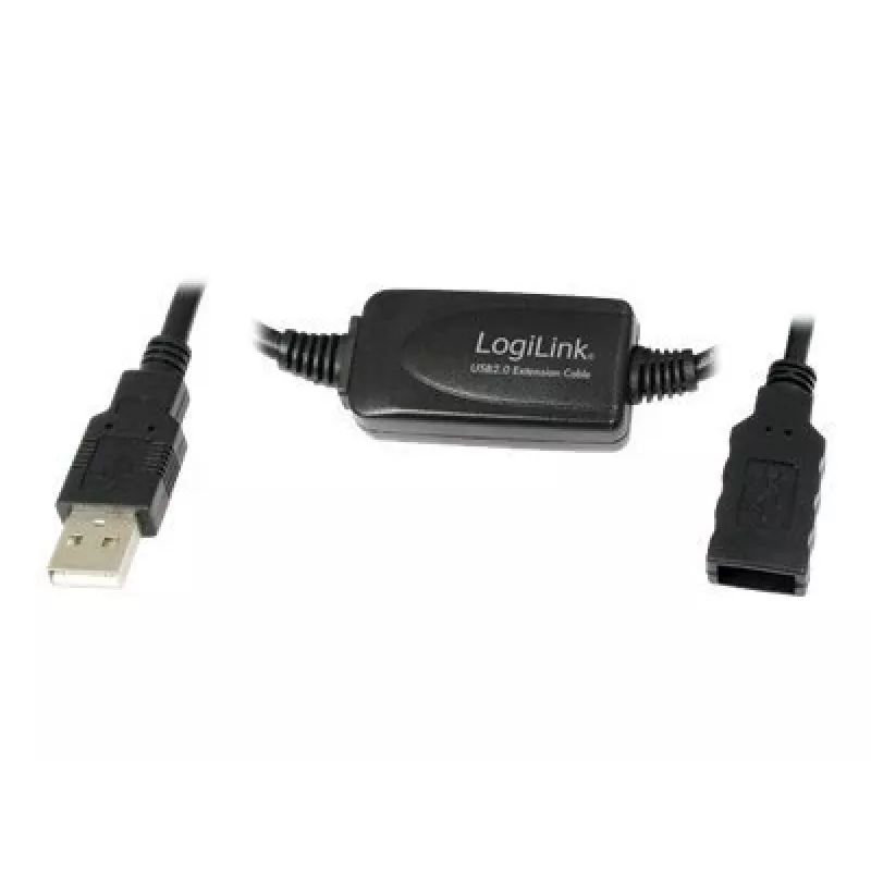 LogiLink UA0143 USB-kaabel USB 2.0 USB-a pistik pistikupessa 10,00 m Must