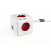 Allocacoc PowerCube Extended USB 1,5 m toitelist, punane