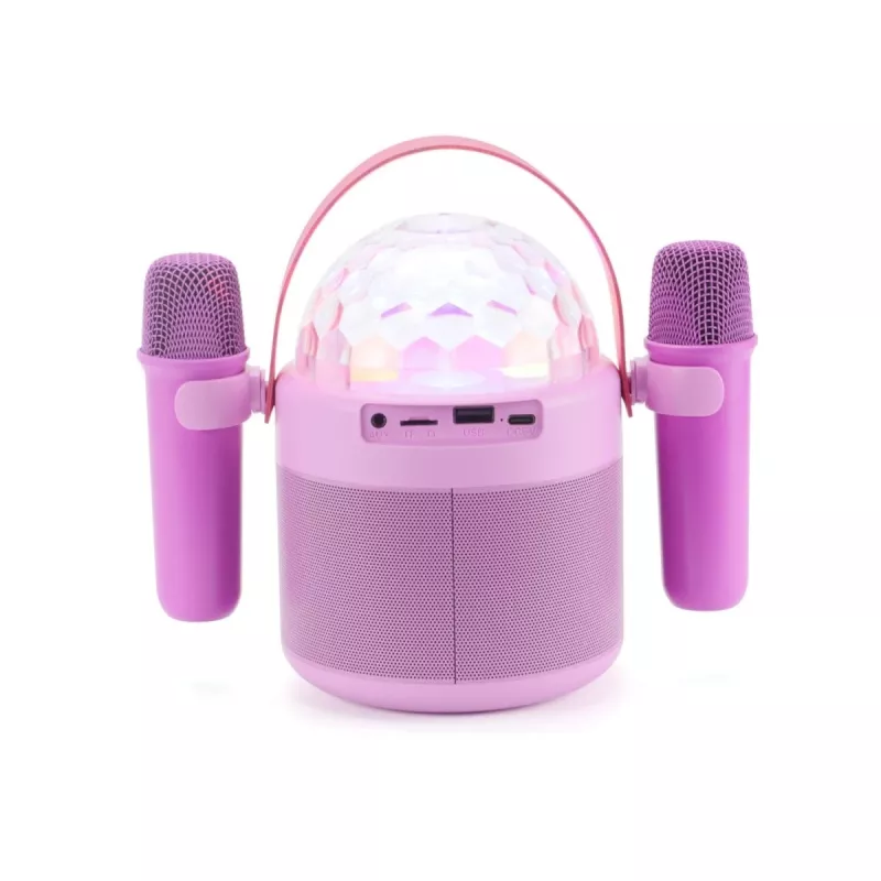 AKAI JoyBox Kids Karaoke Set with Bluetooth, USB, MicroSD, AUX, FM Radio, RGB Lights, Voice Changer, Wired Microphone, Rechargeable 1200mAh Battery, 5W RMS