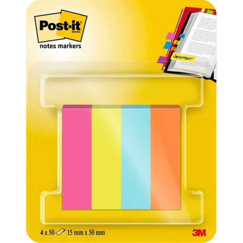 3M Post-it Page Marker 670-4-POP Assorted 4x50 Sheets/Pack