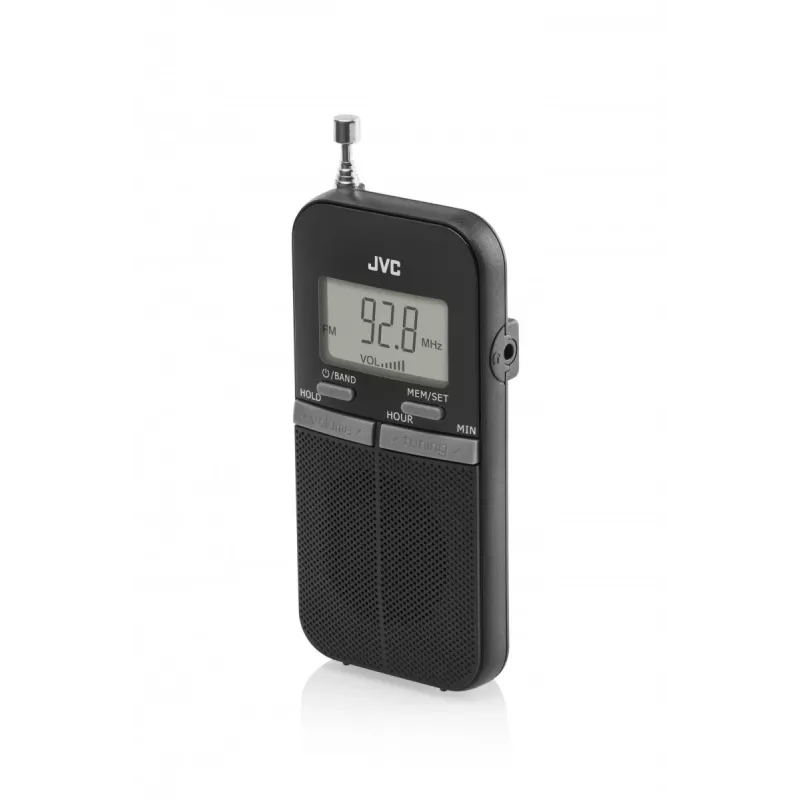 JVC RAE411B Kaasaskantav AM/FM-raadio analoogtuuneriga, must