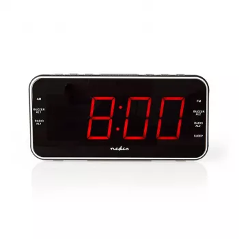 Nedis CLAR004BK Raadiokell koos LED-ekraani, FM-tuuneri, kahe äratusega, projektsiooni ja AUX-sisendiga, must