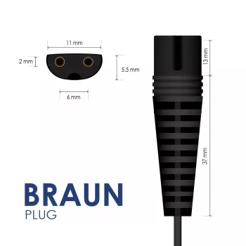 AKYGA toiteplokk Braun pardlitele, AC 100-240V kuni DC 5.9V 600mA, EU pistik, must