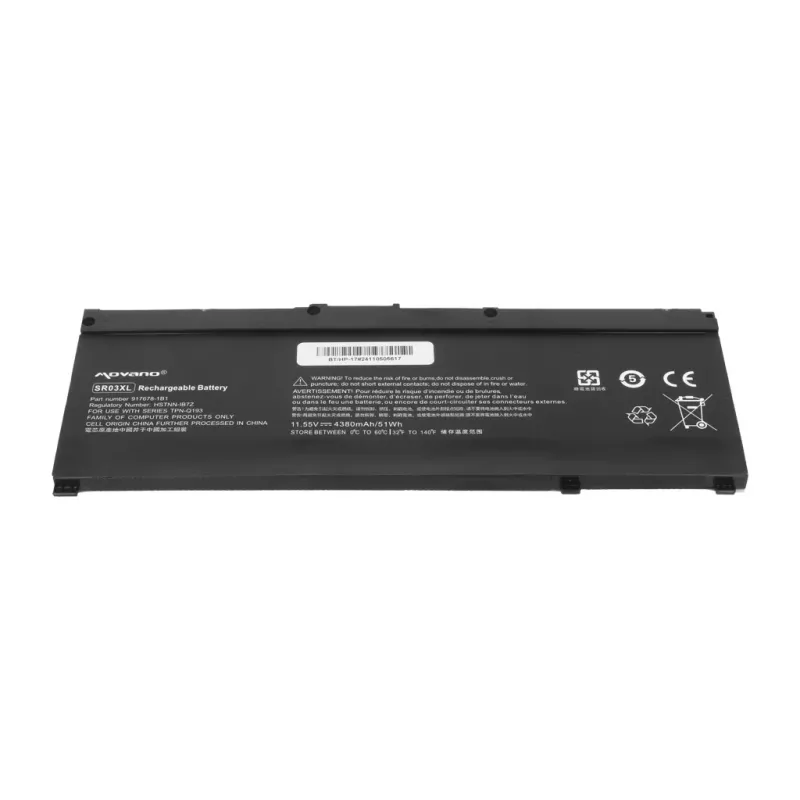 MITSU Aku SR03XL HP Gaming 15 17 Omen 15-DC jaoks - 4380 mAh (51 Wh)