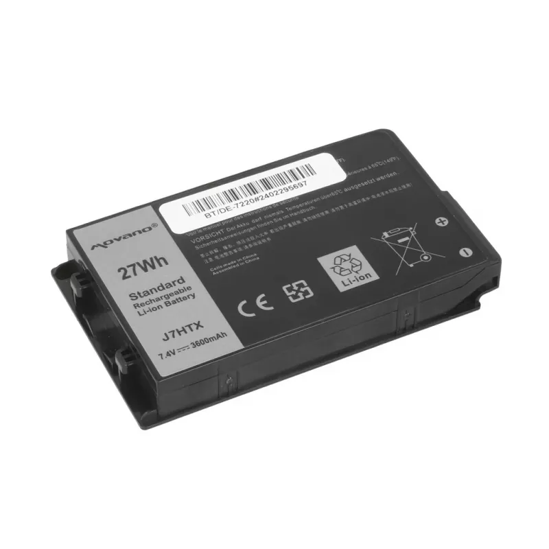 MOVANO Aku J7HTX Dell Latitude 12 Rugged 7202 7212 7220 tahvelarvutile - 3600 mAh (27 Wh)