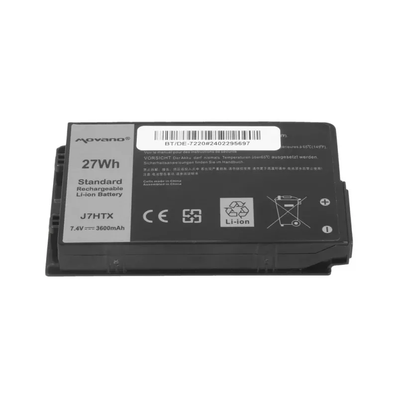 MOVANO Aku J7HTX Dell Latitude 12 Rugged 7202 7212 7220 tahvelarvutile - 3600 mAh (27 Wh)