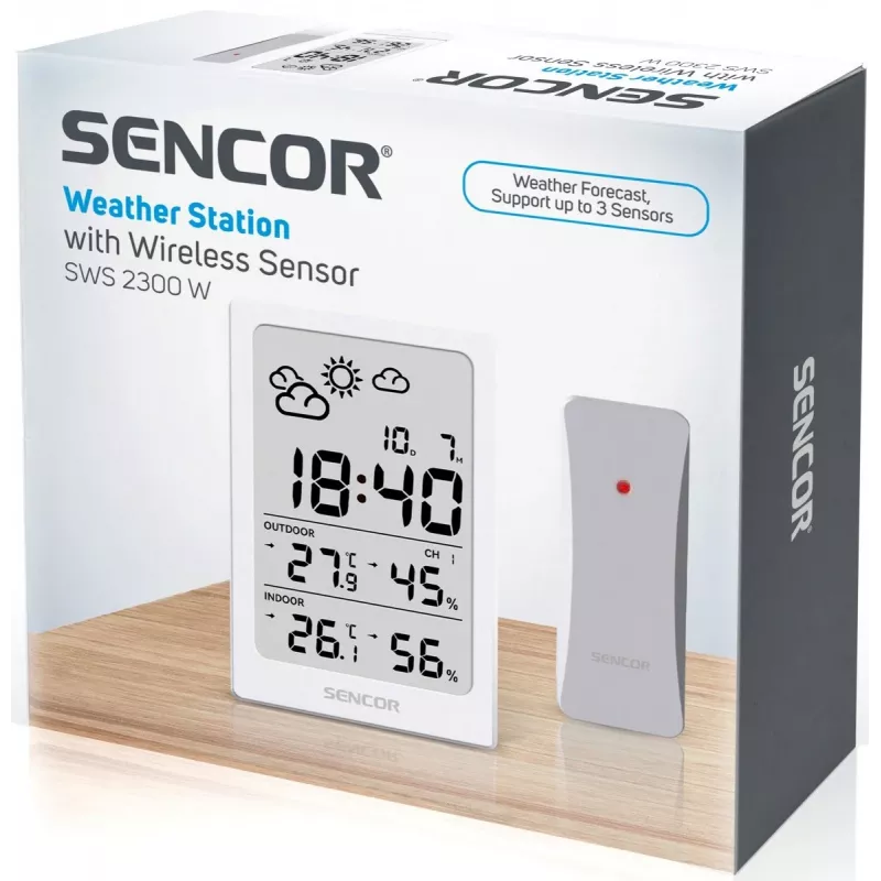 SENCOR Multifunctional Station SWS 2300 W - Ilmajaam kella, äratusega ja välisanduriga