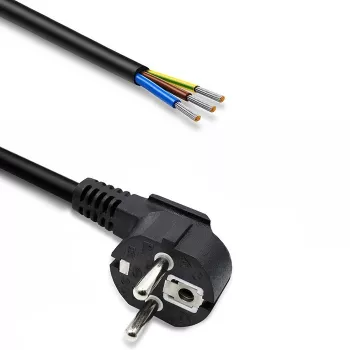 QOLTEC Toitekaabel SCHUKO CEE Nurgapistikuga Cu Paljastatud Otstega 1,5m Must