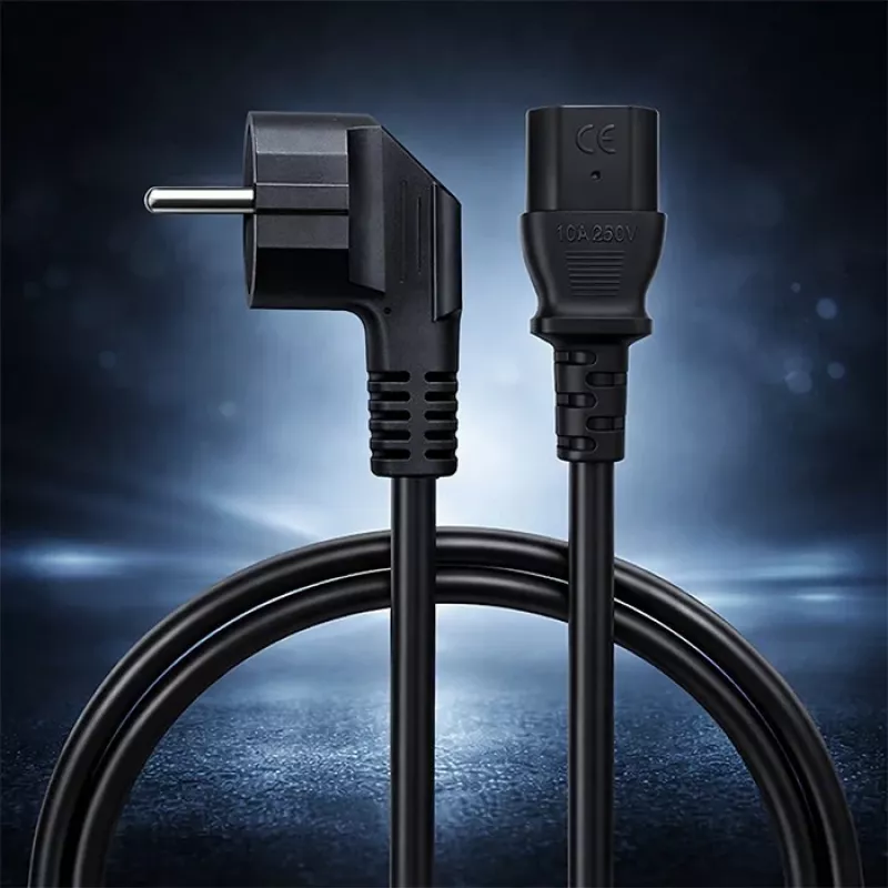 QOLTEC toitekaabel SCHUKO CEE nurkpistikuga IEC C13 2m must