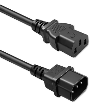 QOLTEC Toitekaabel IEC C13 C14 3x0,75mm² Puhas Vask 1,8m Must