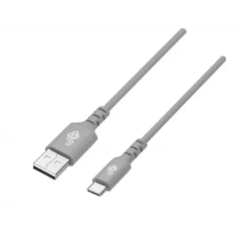 TB USB-C kaabel 1m hall - USB 2.0 laadimine ja sünkroonimine, nailonpunutisega