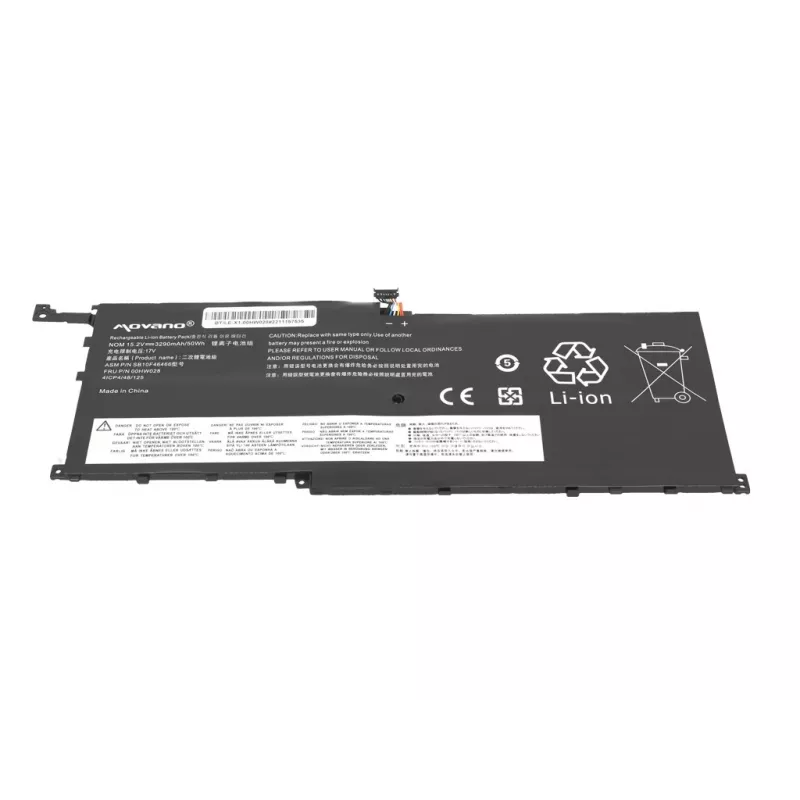 MOVANO Aku 00HW028 01AV439 Lenovo X1 Carbon 20FB jaoks - 3290 mAh (50 Wh)
