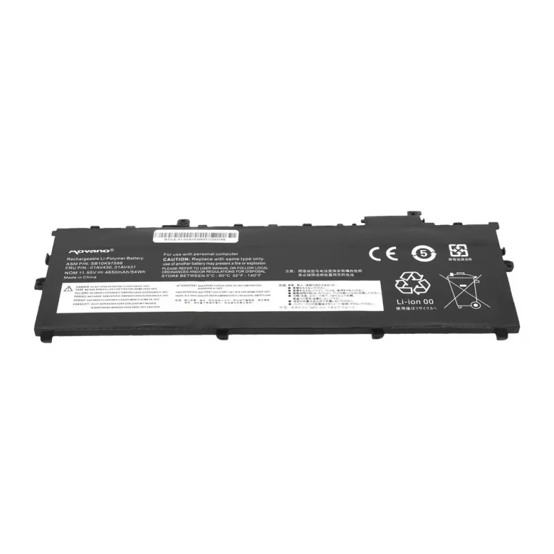 MOVANO Aku 01AV430 Lenovo ThinkPad X1 Carbon 5. põlvkond 6. põlvkond 2017 2018 - 4650 mAh (54 Wh)