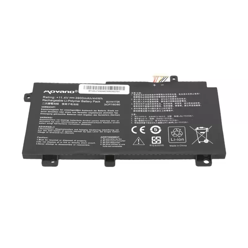 MOVANO Aku B31N1726 Asus FX504 FX505 FX80G jaoks - 3900 mAh (44 Wh)