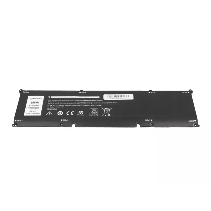 MOVANO Aku 69KF2 Dell Alienware M17 M15 R3 R4 Precision 5550 XPS 9500 9510 jaoks - 6000 mAh (69 Wh)