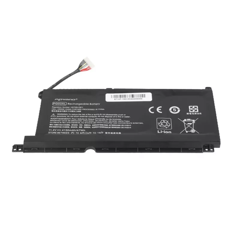 MOVANO Aku PG03XL HP 15-DH 15-EC 15-DK 16-A jaoks - 4150 mAh (47 Wh)