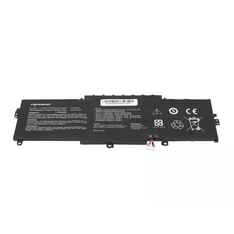 MOVANO Aku C31N1811 Asus ZenBook 14 UX433 UX433F UX433FA UX433FN UX433FL jaoks - 3400 mAh (39 Wh)