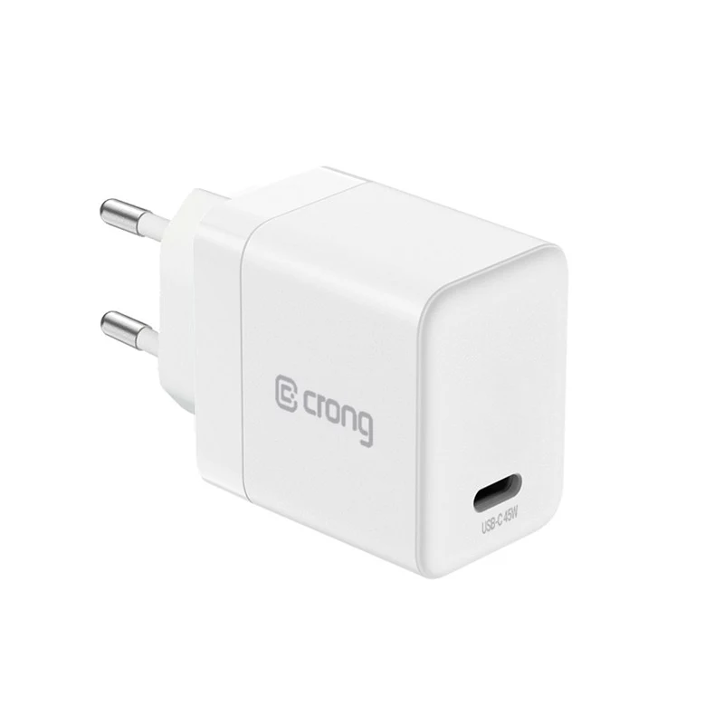 Crong Ultra Compact GaN USB-C 45W PD 3.0 PPS seinelaadija (valge)