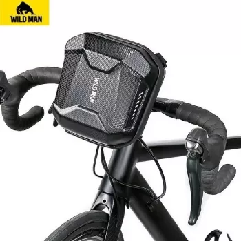 WILDMAN Bicycle Frame Bag 3L with Phone Holder, Black