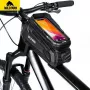 WILDMAN XT5 Frame Bag Black - Jalgratta ülemise toru kott telefonitaskuga, veekindel PU-nahk