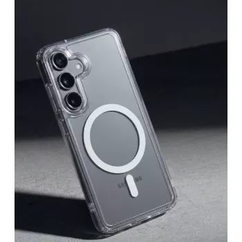 Crong Hybrid Clear Magnetic Case for Samsung Galaxy A57, Transparent, MagSafe Compatible