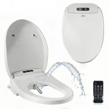 MEDIA-TECH Smart Toilet Seat MT5705 Electronic Bidet with Heated Seat, Warm Water Wash, Dryer, Deodorizer, Night Light, Remote Control