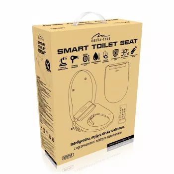 MEDIA-TECH Smart Toilet Seat MT5705 Electronic Bidet with Heated Seat, Warm Water Wash, Dryer, Deodorizer, Night Light, Remote Control