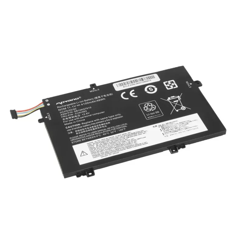 MOVANO Aku 01AV463 SB10K97610 Lenovo L480 L490 L580 L590 L14 L15 jaoks - 4100 mAh (46 Wh)