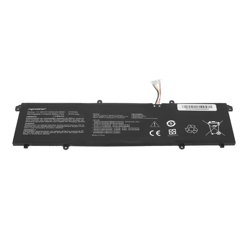 MOVANO Aku C31N1905 ASUS VivoBook S14 M433 S433 S433FL S15 S533 S533EQ jaoks - 3400 mAh (39 Wh)