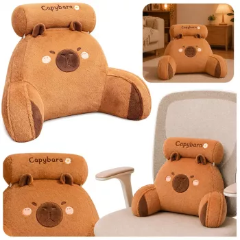 LEAN TOYS Seljatoe tugipadi toolile Capybara pruun 60 x 40 cm